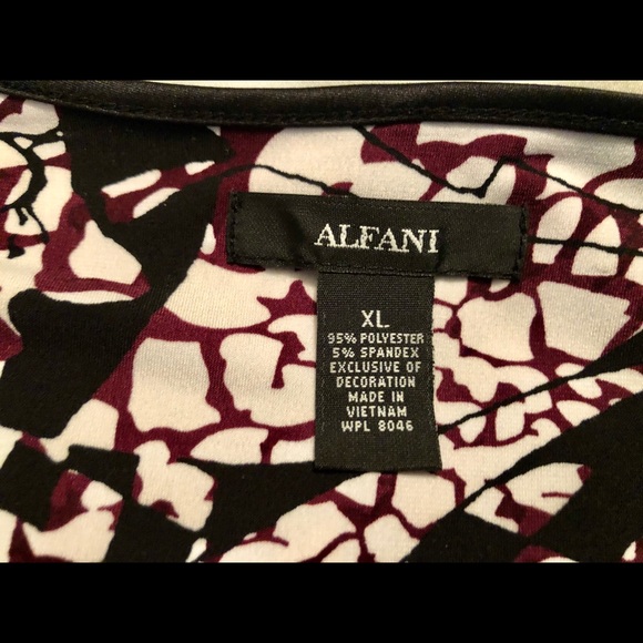 Alfani Black/Rust Color Sheath Dress Keyhole Neck - Picture 4 of 5